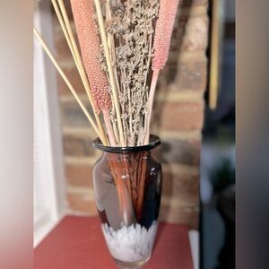 Elegant Purple and White Glass Murano Vase